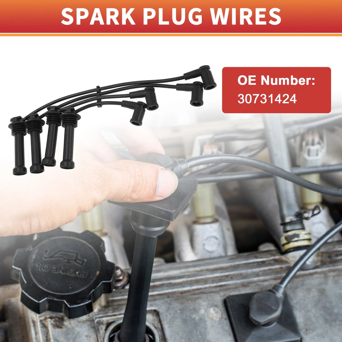 4 x Spark Plug Wire Ignition Coil Cables for Ford Focus II Estate (2005-2011)