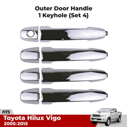 Exterior Door Handle Keyhole Chrome Fits Toyota Hilux Vigo Kun SR5 UTE 2005-2015