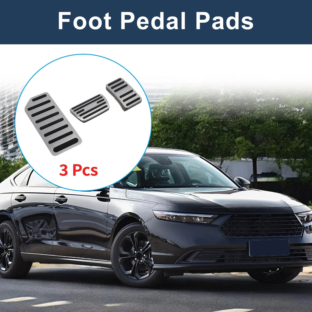 3 x Automatic Foot Accelerator Pedal Covers for Honda Accord (2016-2022)