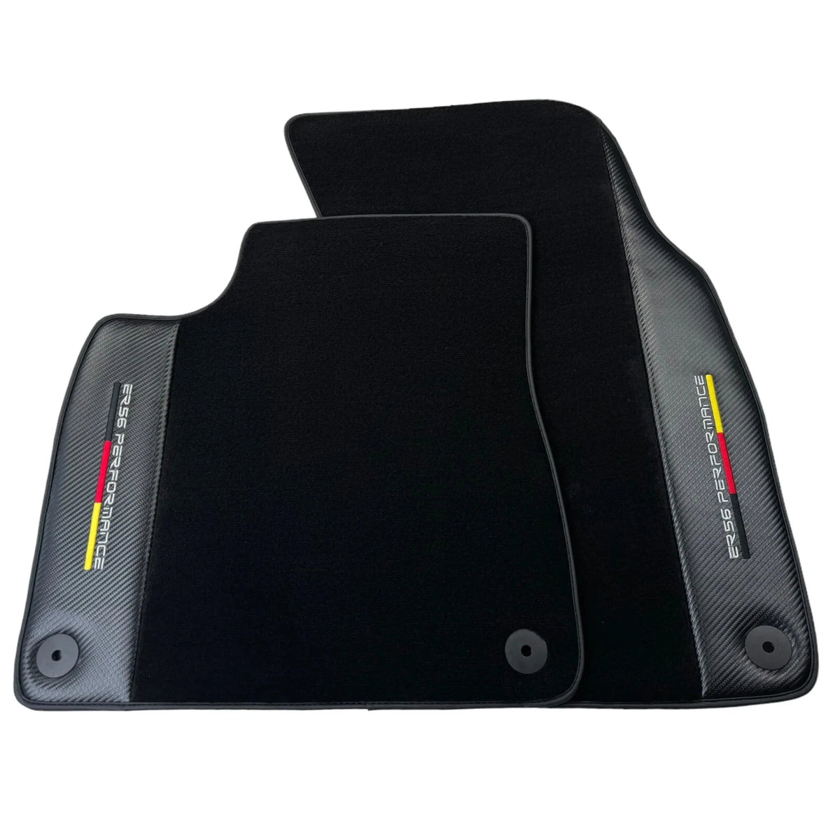 Black Floor Mats for Audi A6 C6 Sedan Facelift 2008-2011 with Carbon (2 pcs)