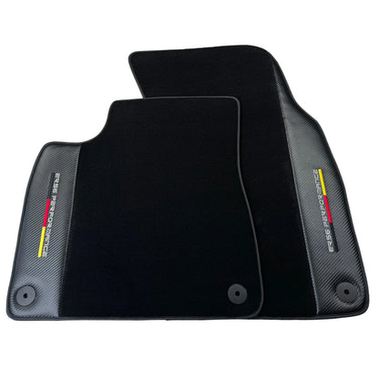 Black Floor Mats for Audi A6 C6 Sedan Facelift 2008-2011 with Carbon (2 pcs)