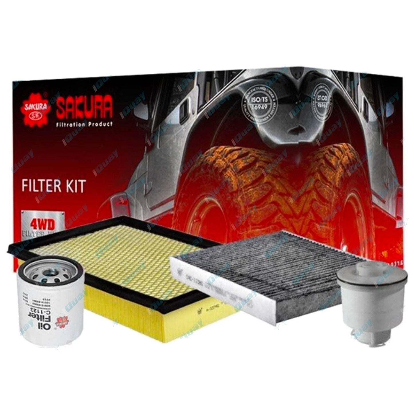 Oil Air Fuel Cabin Filter Service Kit for Toyota Hilux GUN122 GUN125 (2015-2023)