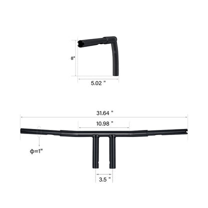 1 1/4" 8" Rise T-Bars Handlebar for Harley Sportster XL1200 Dyna (2004-2023)