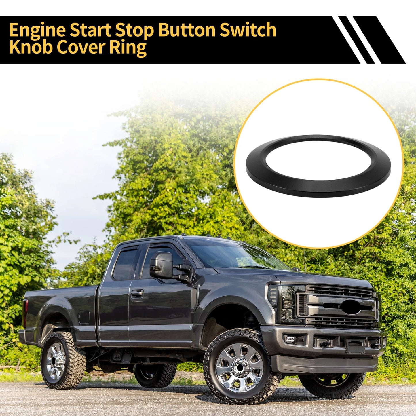 Engine Start Stop Button Cover for Ford F-150 (2016-2021) Black