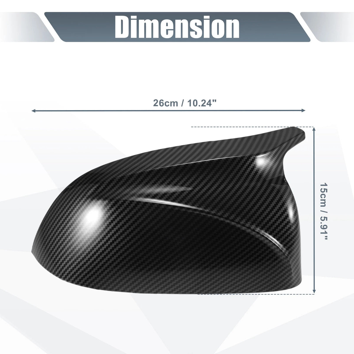 Rearview Mirror Cover Cap Black Carbon Fiber Pattern for BMW X3 X4 X5 X6
