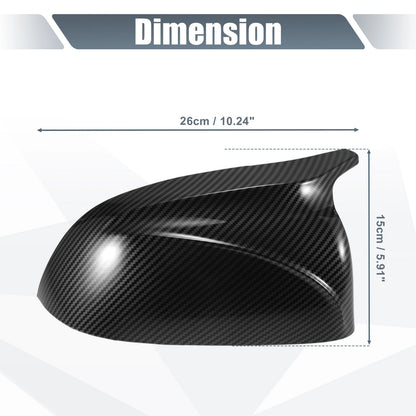Rearview Mirror Cover Cap Black Carbon Fiber Pattern for BMW X3 X4 X5 X6