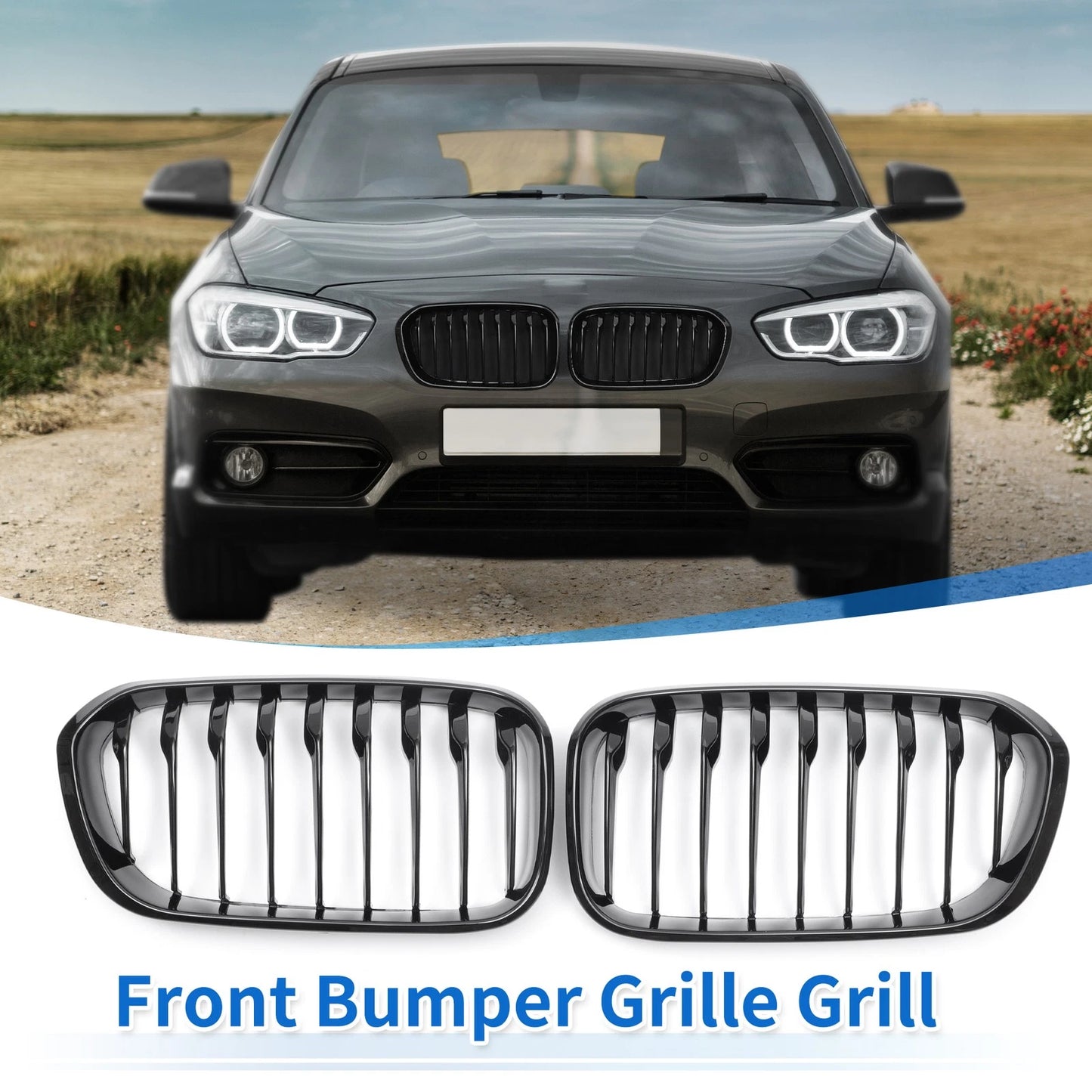 Front Bumper Grille for BMW 1 Series F20 Signal Slat (2015-2018)