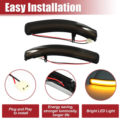 LED Front Left Right Mirror Turn Signal Lights for Ford Explorer (2011-2023)