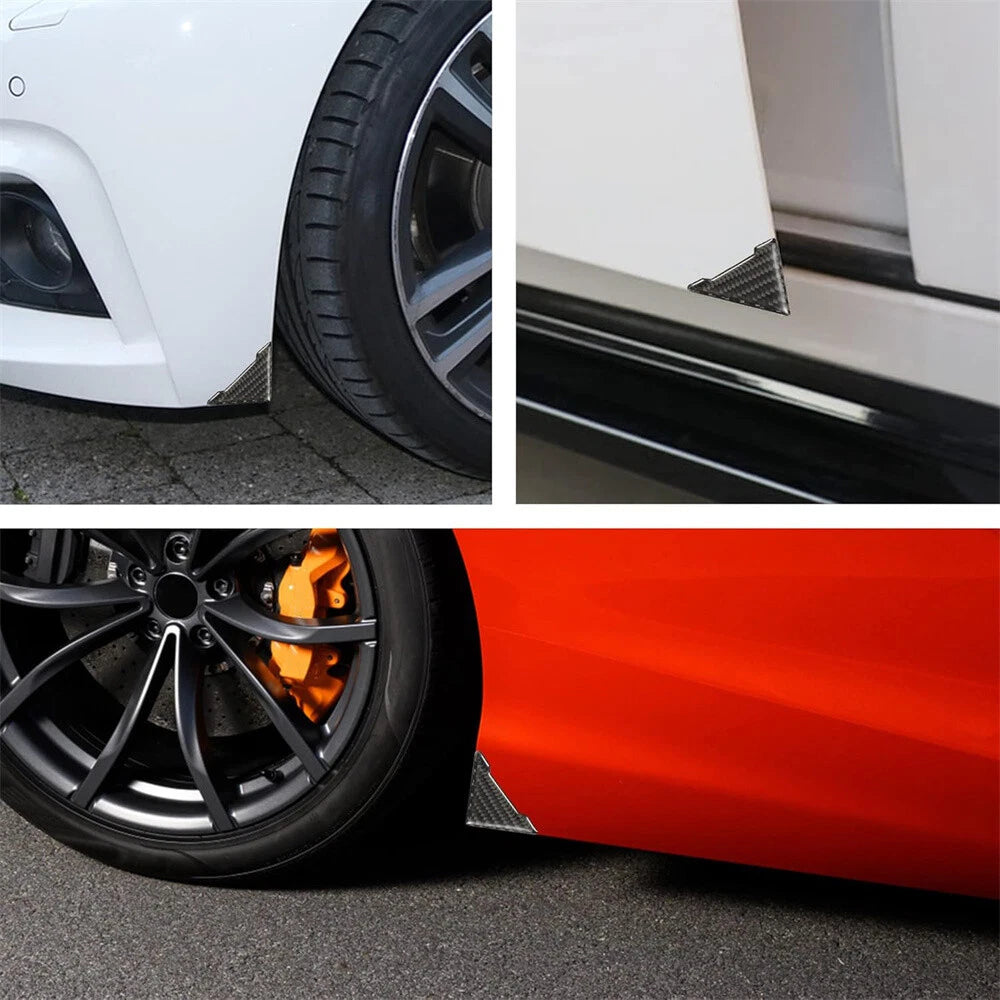 4 Pcs Universal Car Door Corner Anti-Collision Trim Carbon Fiber