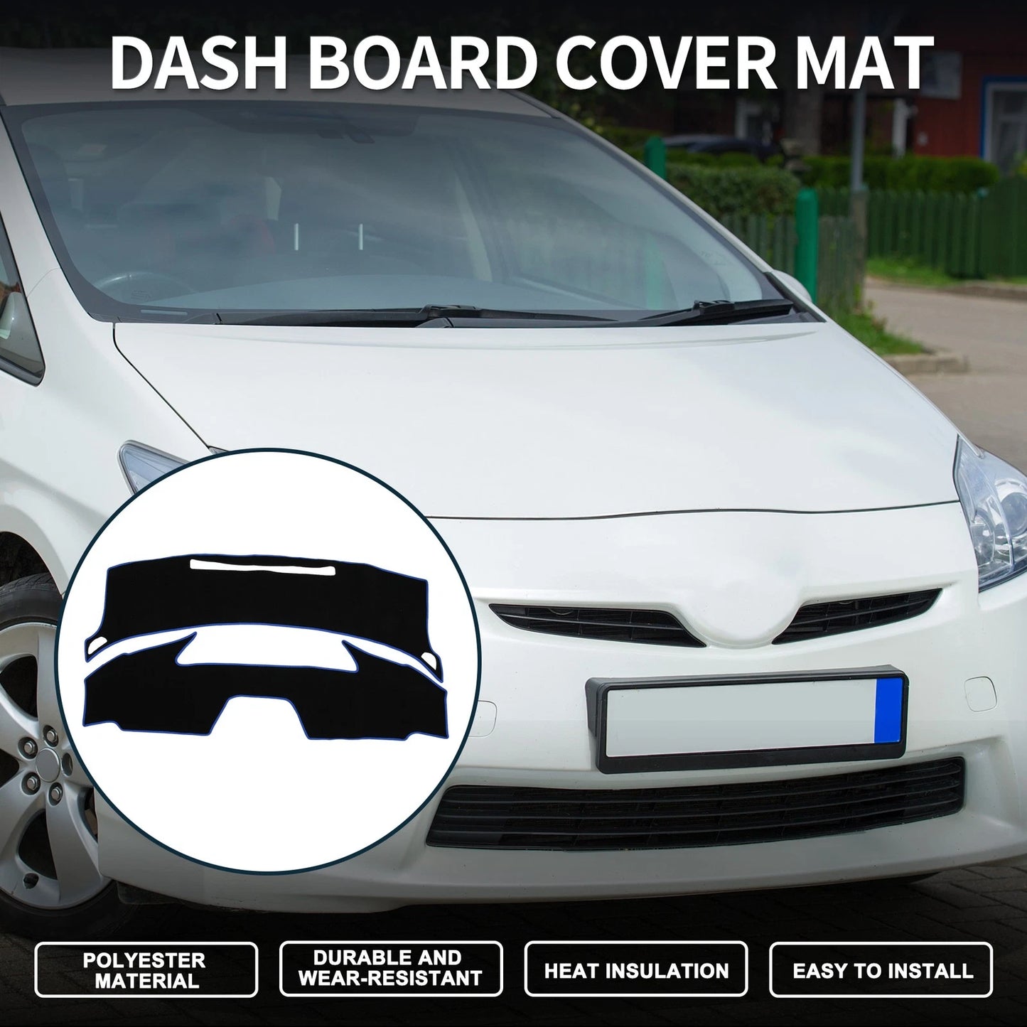 Dashboard Cover Mat for Toyota Prius ZVW55 (2016-2023) Sun Protector Black Blue