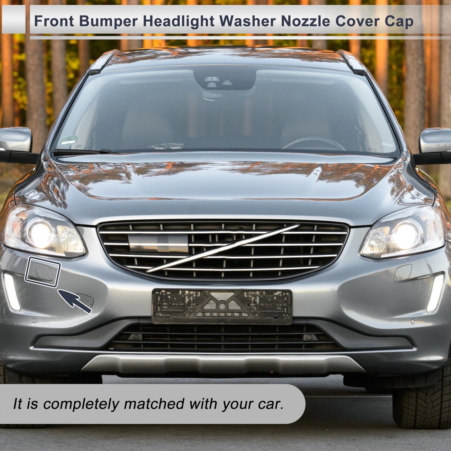 Bumper Headlight Washer Nozzle Cover Cap for Volvo (Copper Tone)