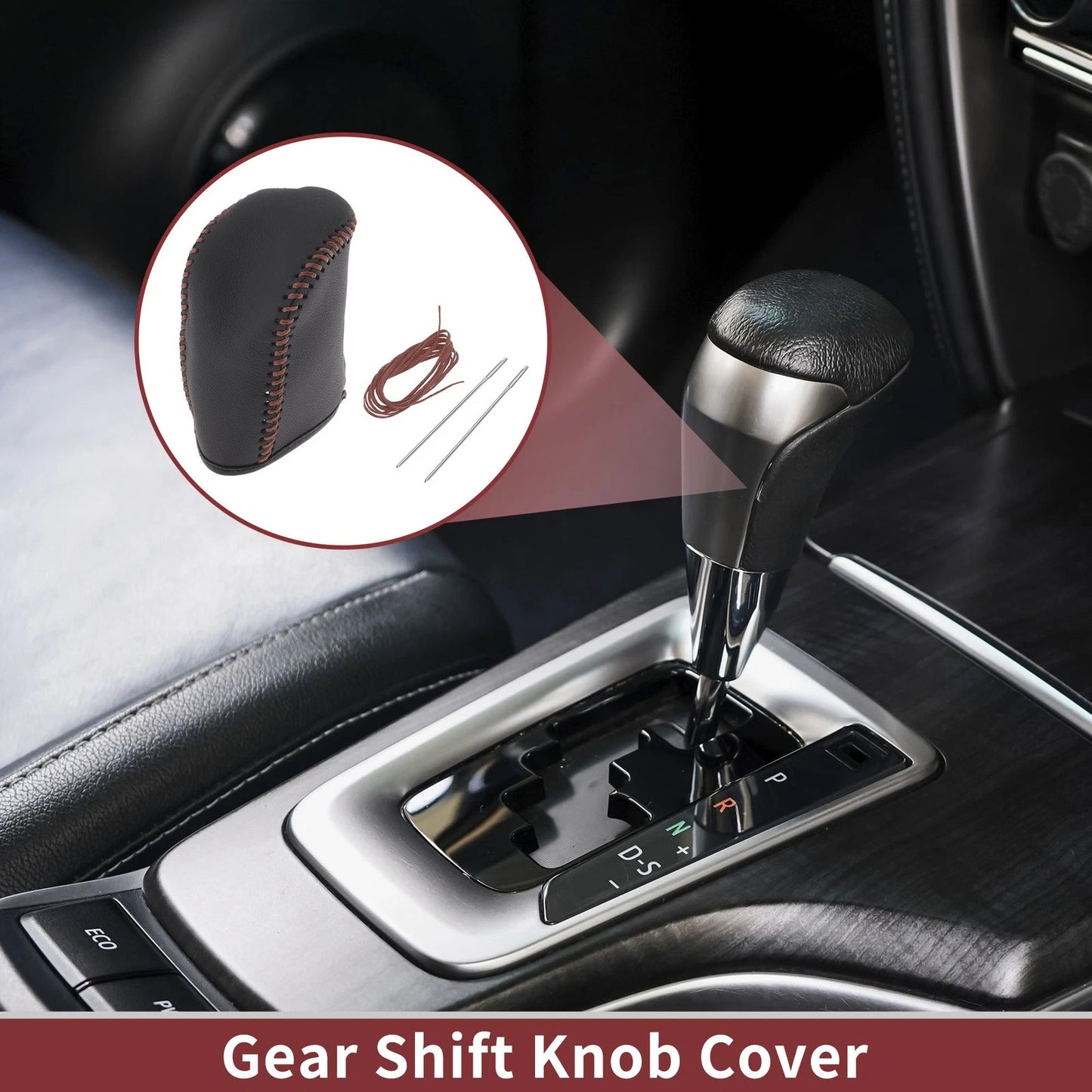 Car Gear Shift Knob Cover for Dodge Journey (2011-2020) - 1 x Black Brown