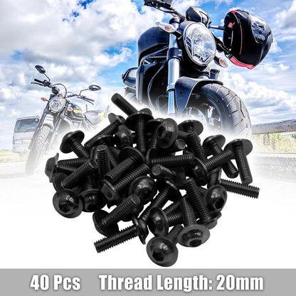 40pcs M6 Hex Socket Head Bolts Screws for Motorcycle