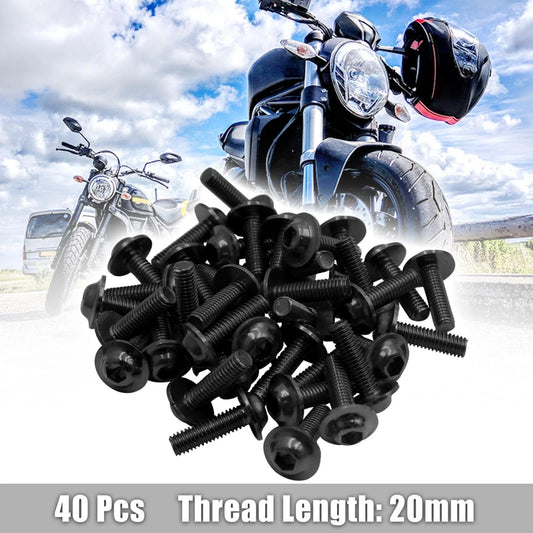 40pcs M6 Hex Socket Head Bolts Screws for Motorcycle