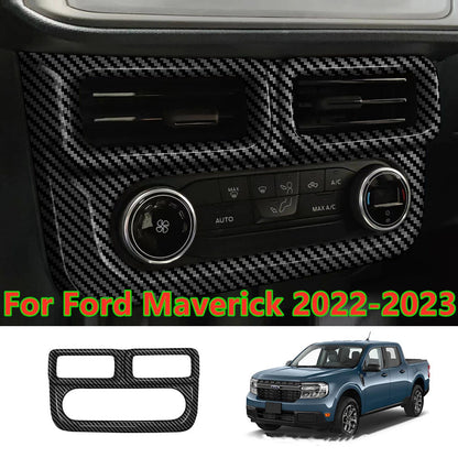 Carbon Fiber Central Control A/C Panel Cover Trim for Ford Maverick (2022–2023)