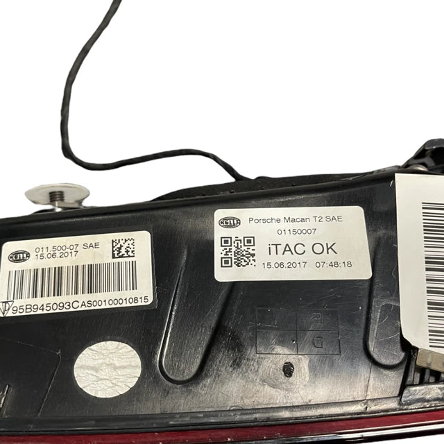 Porsche Macan Turbo S Left Dark Rear Taillight Cover OEM (2015-2023)