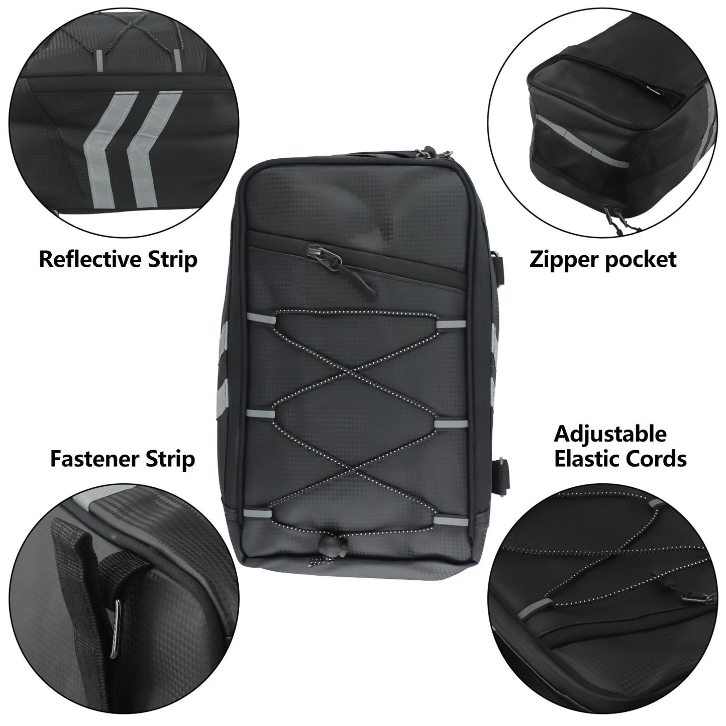 Rear Rack Bag / 8L / Waterproof Reflective for Bicycles