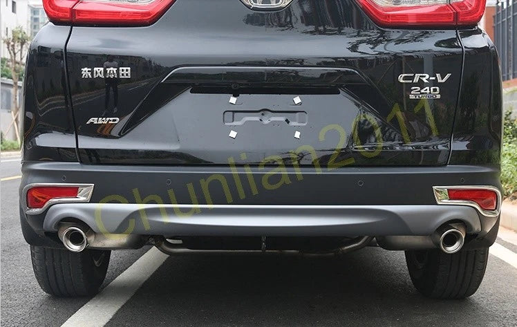 Chrome Front & Rear Tail Fog Light Cover Trim for Honda CR-V (2017-2019)