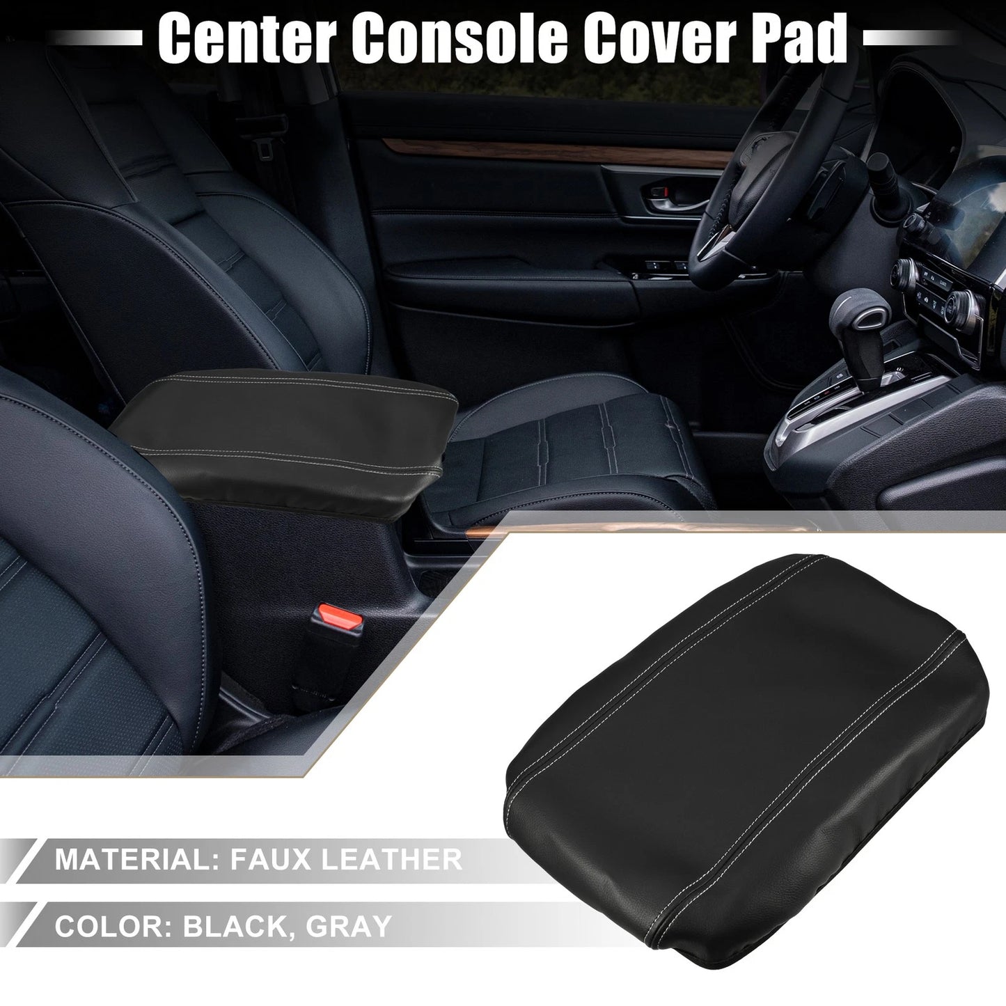 Center Console Armrest Cover for Toyota Venza 2021-2023 Black Gray