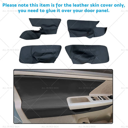 4 x Black Leather Door Armrest Panel Covers for VW Jetta Golf MK5 (2005-2010)