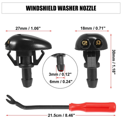 3 x Front Windshield Washer Nozzles for Nissan Frontier (1998-2004)