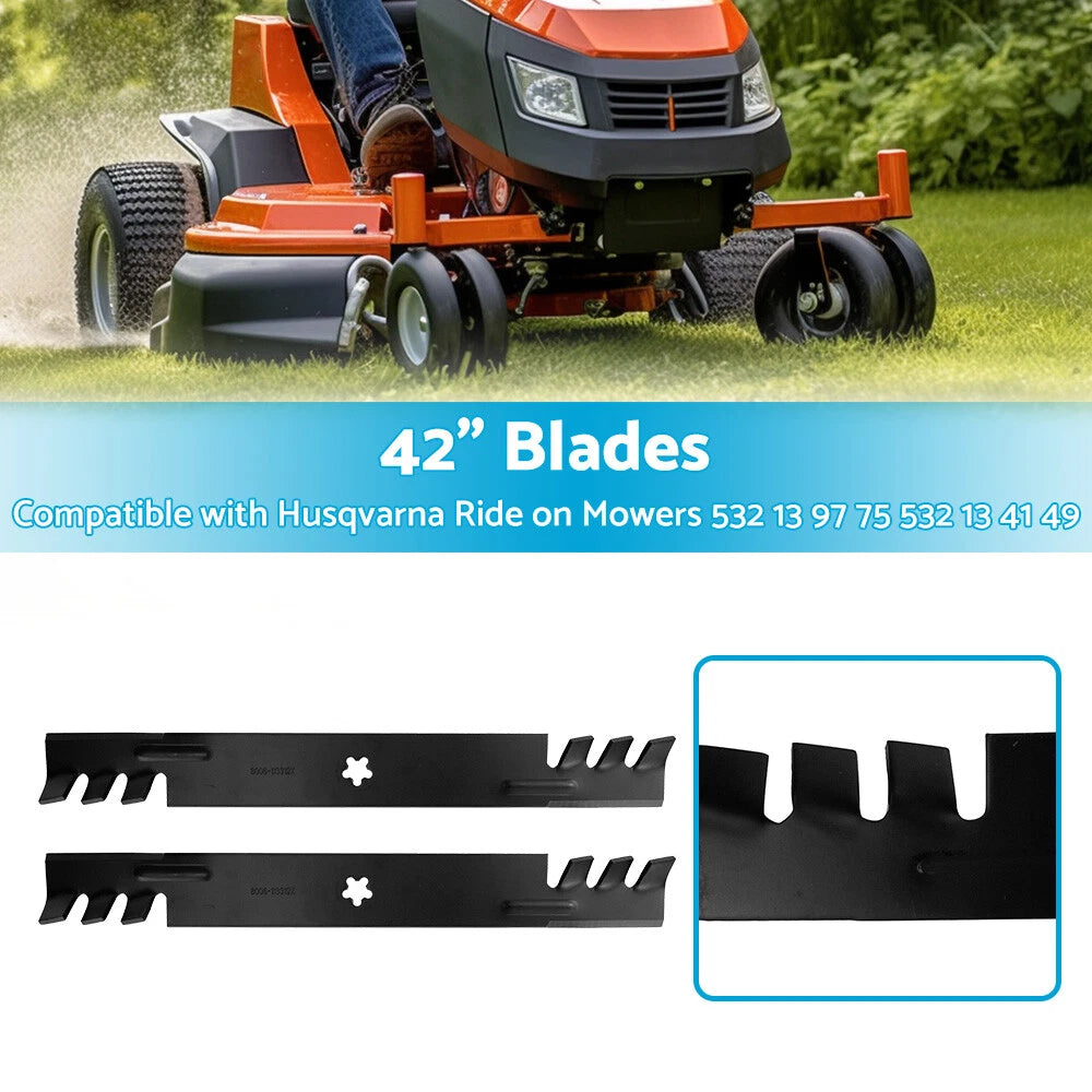 42" Blades for Husqvarna Ride-On Mowers (Fits 532 13 97 75, 532 13 41 49)