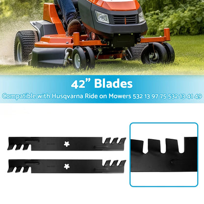 42" Blades for Husqvarna Ride-On Mowers (Fits 532 13 97 75, 532 13 41 49)