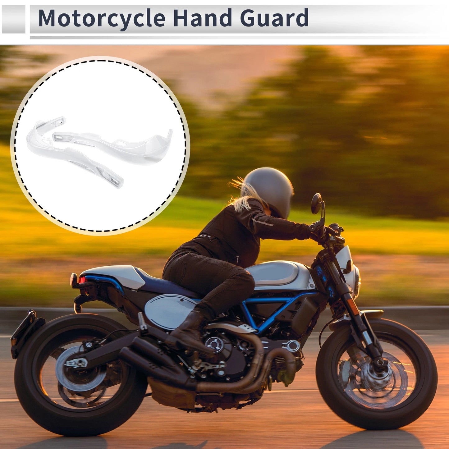 1 Set Universal Hand Guard Knuckle Guard Protector White for Motorcycles