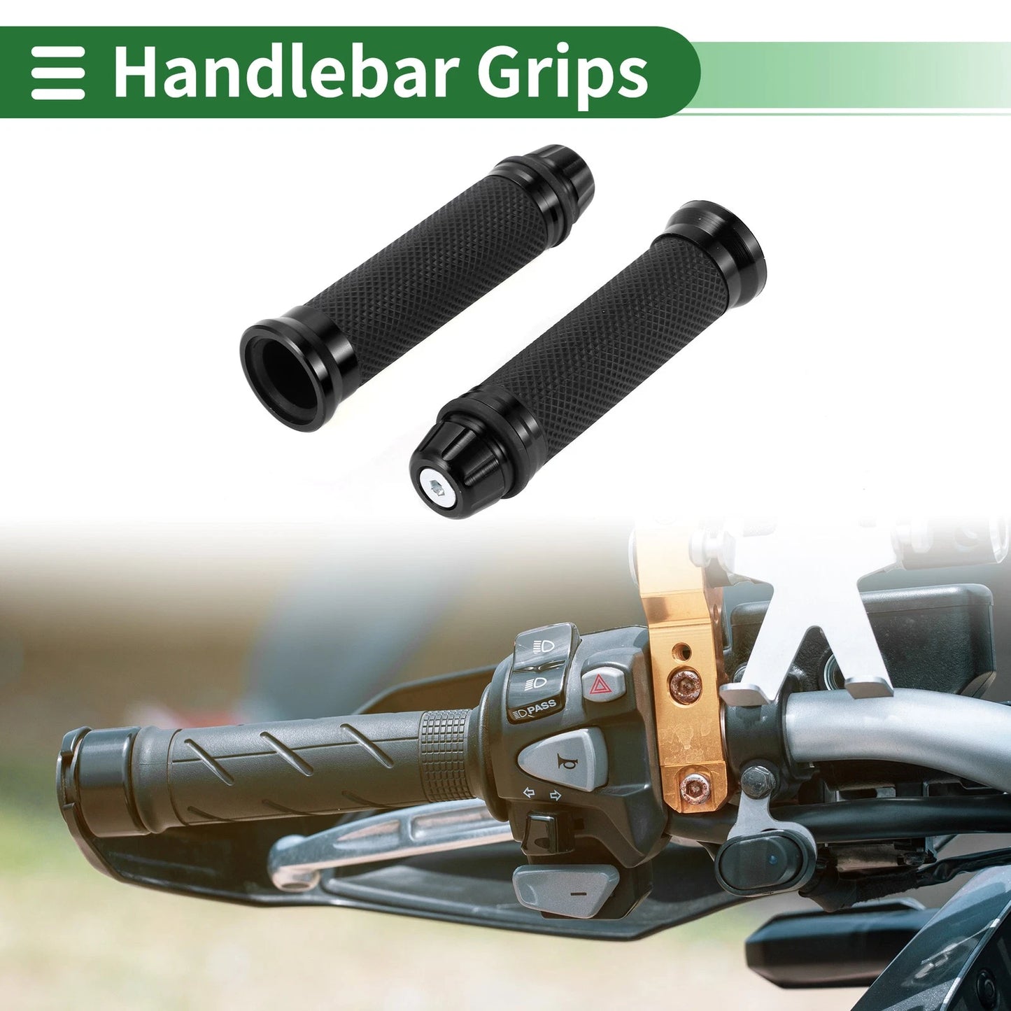 7/8" 22mm Motorcycle Hand Grips Cover Aluminum Alloy Black for Make Model
