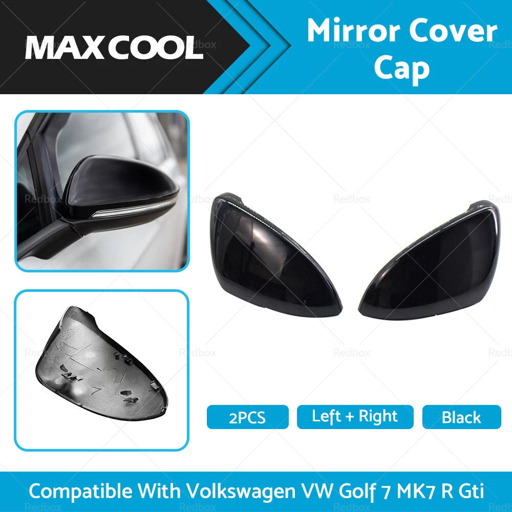 Black Mirror Housing Cover Cap for Volkswagen VW Golf 7 MK7 (2014-2019)