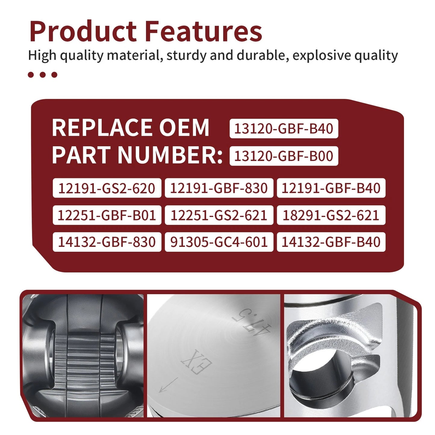 47.5mm Size B Piston & Rings Gasket Kit for Honda CR85R (2003–2007)