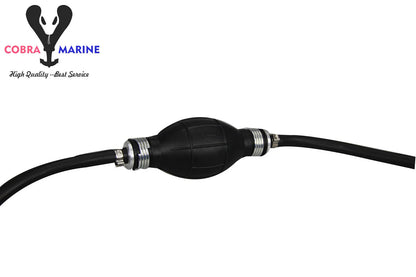 Universal Fuel Line Assembly 3/8" Hose Barbs & Primer Bulb for Boat (N/A)