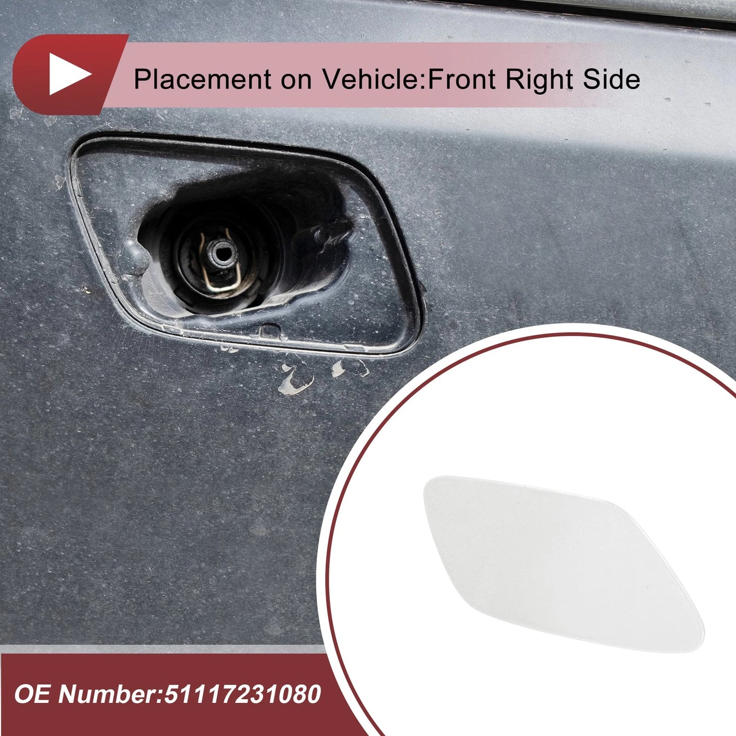Bumper Headlight Washer Nozzle Cover for BMW Z4 (2009-2016)