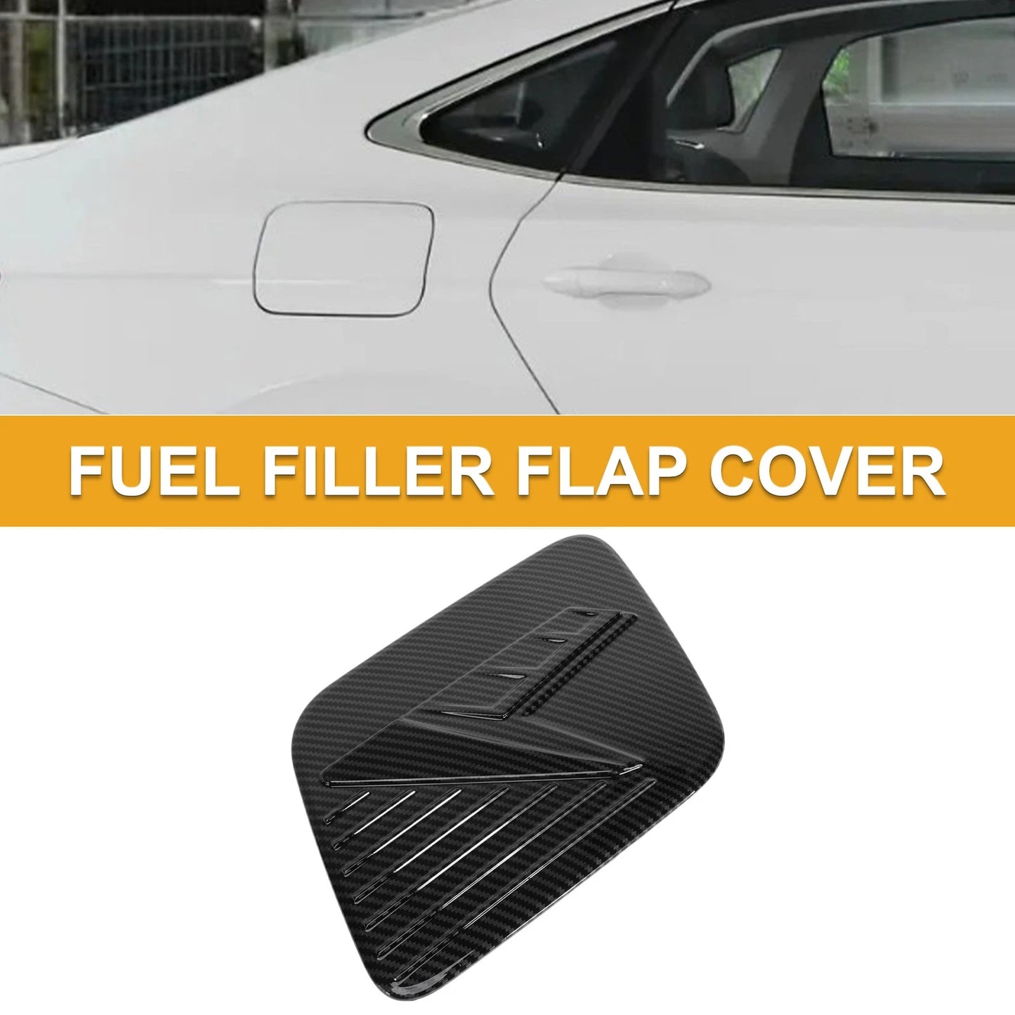 Fuel Tank Door Cap for Kia Niro 2022-2025 Carbon Fiber Black