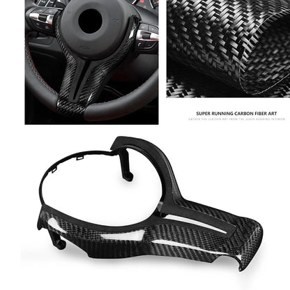 1pc Carbon Fiber Leather Steering Wheel Trim for BMW M2 M3 M4 (2014-2020)