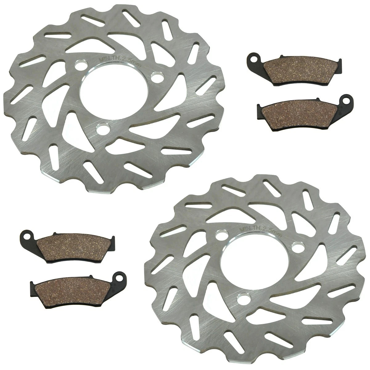 2 x Front Disc Wave Rotors, Pads for Honda TRX700XX Sportrax (2008–2009)