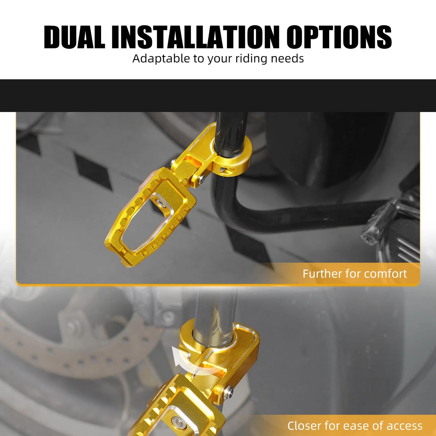 Gold Engine Guard Footpegs for Harley Ultra Limited Low FLHTKL (2016-2020)