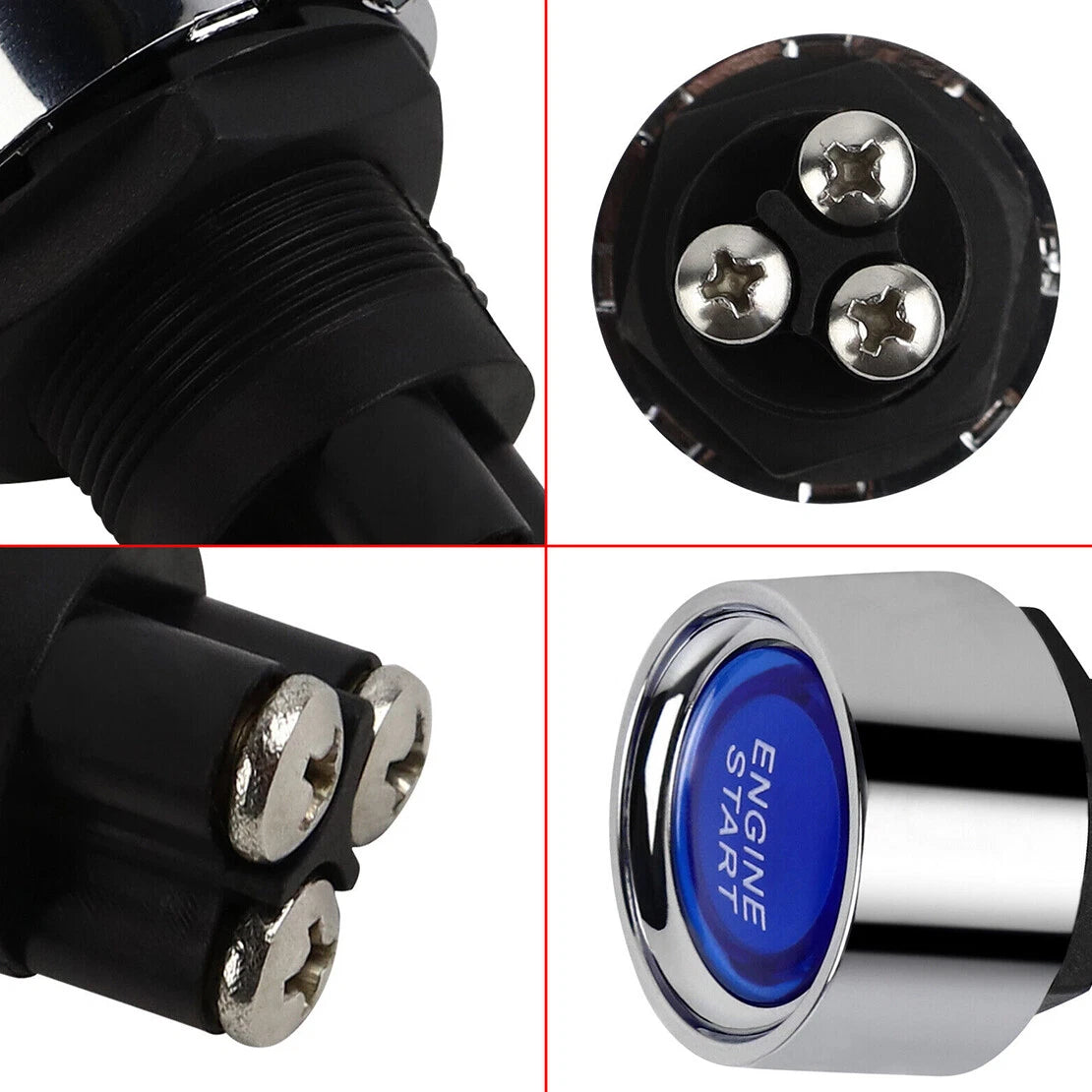 50A Push Button Ignition Starter Switch for Car Engine (12V-24V)