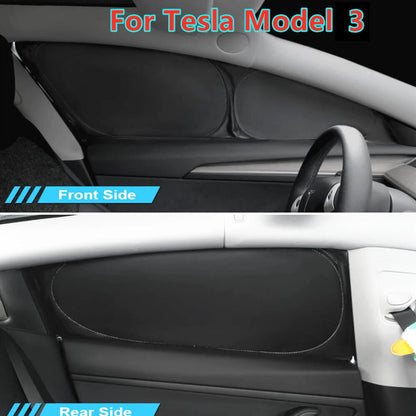 4X Car Side Window Sleep Privacy Blind Shading Sun Shade Covers for Tesla Model 3
