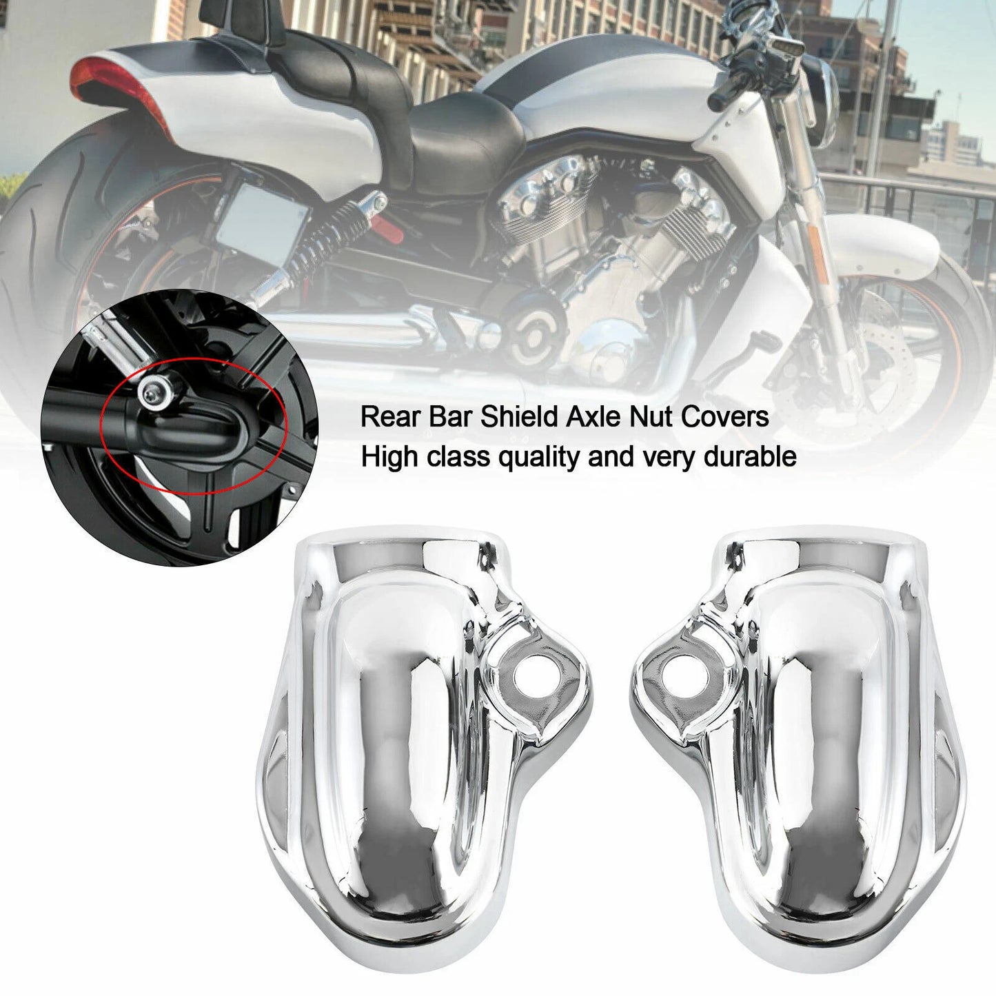 Rear Bar Shield Axle Nut Covers for V-Rod VRSC Night Rod (2002-2017)