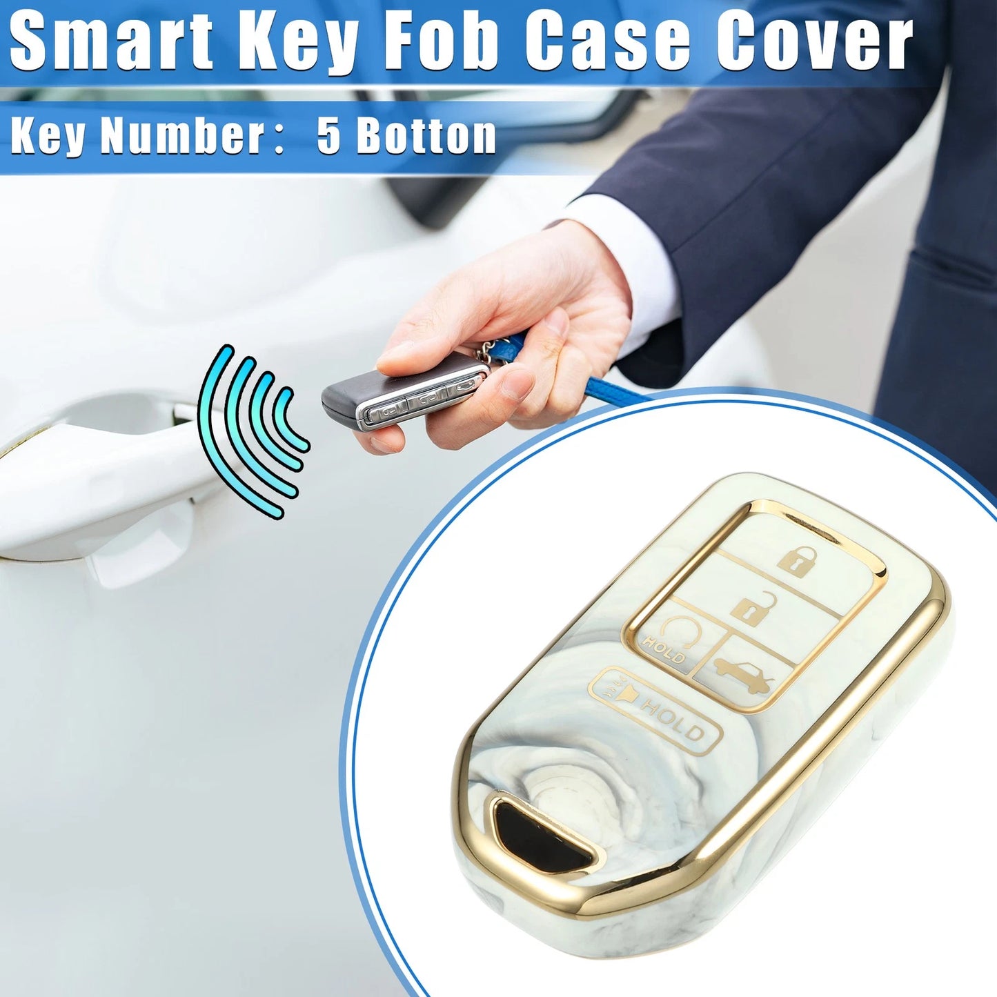Key Fob Cover 5 Button for Honda Accord