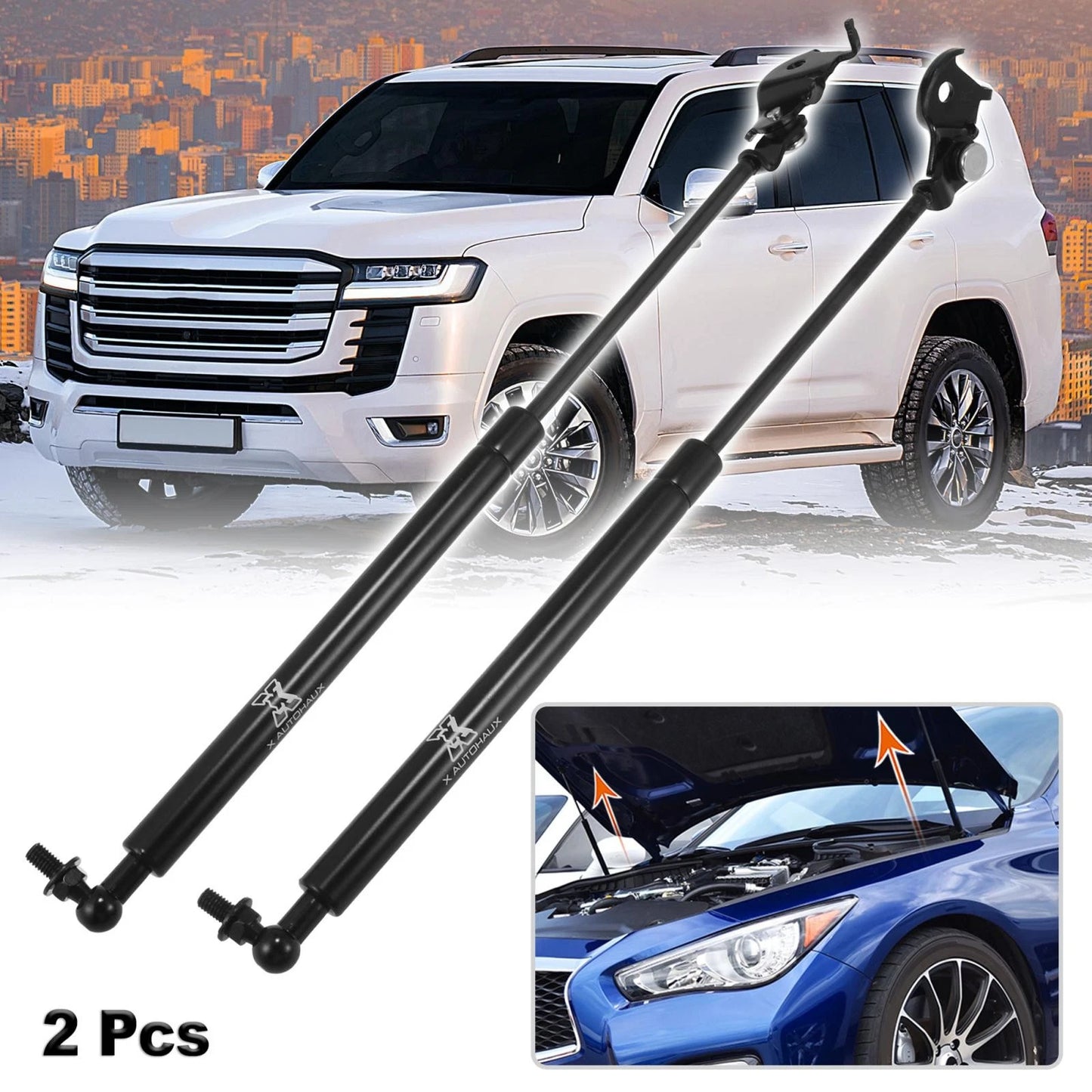 2 x Front Bonnet Gas Struts for Toyota 80 Series (1990-1997)