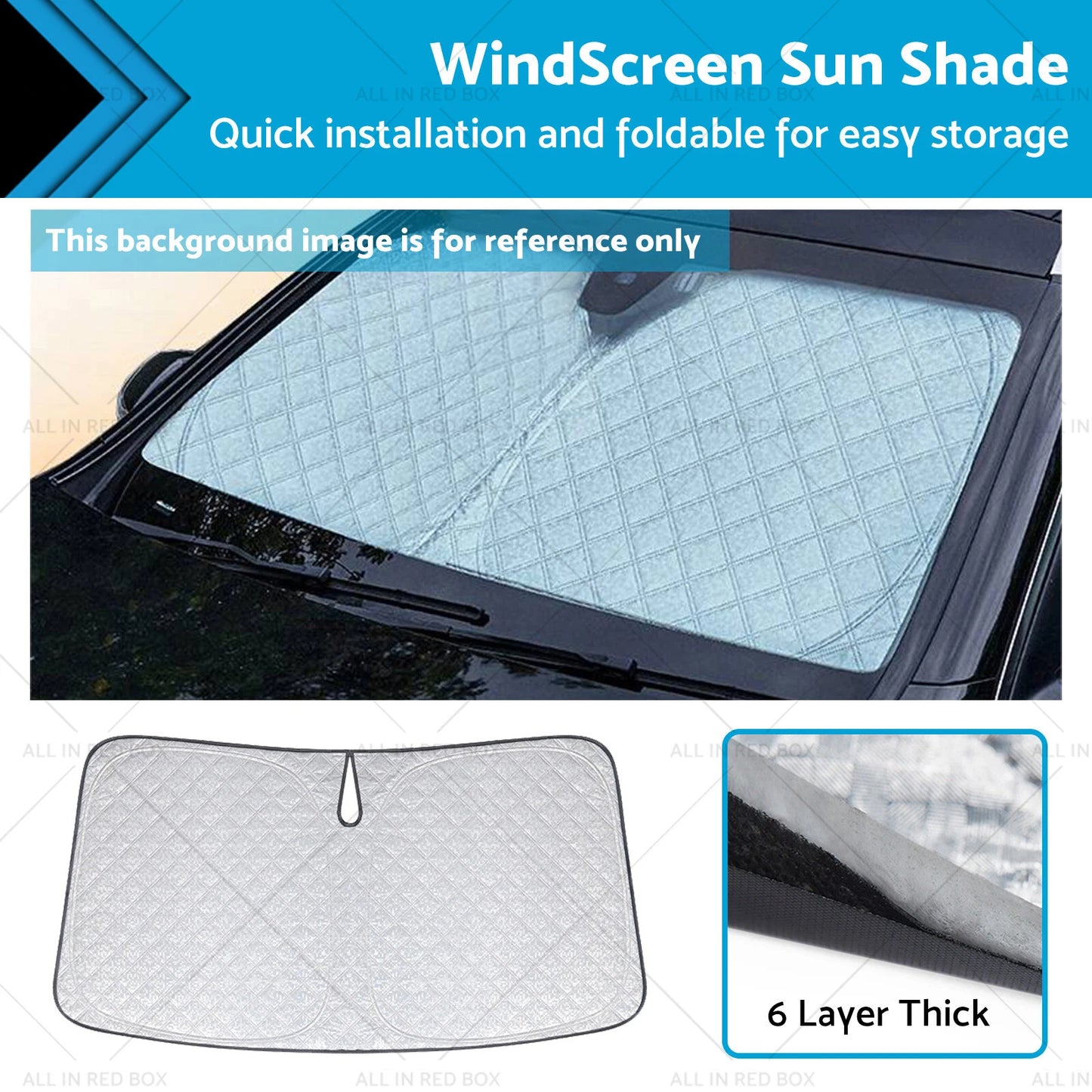 6 Layer Thick WindScreen Sun Shade for Toyota Camry (2024) UV Protection