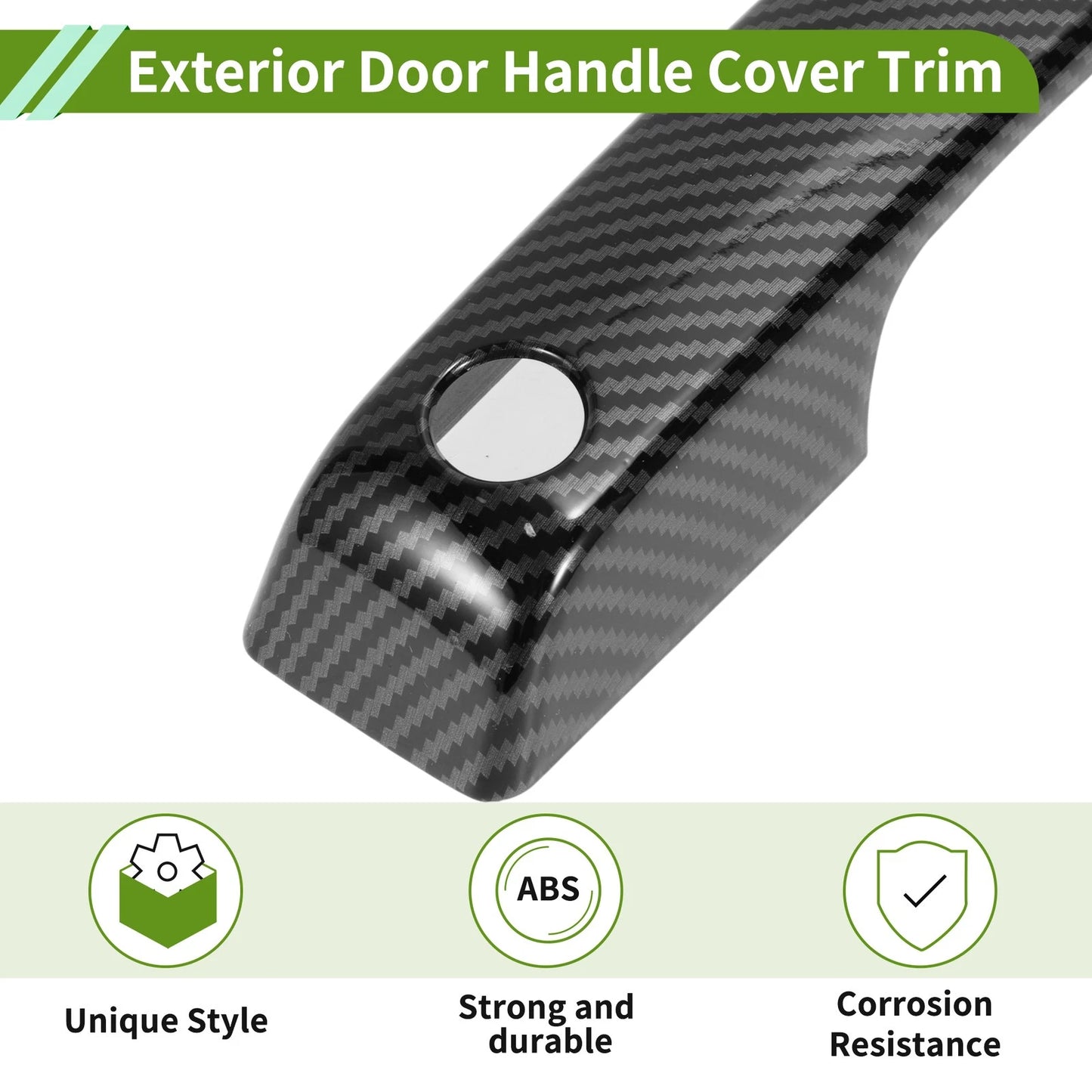 Carbon Fiber Black Exterior Door Handle Cover Trim for Ford Bronco (21-25)