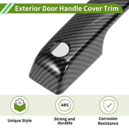 Carbon Fiber Black Exterior Door Handle Cover Trim for Ford Bronco (21-25)