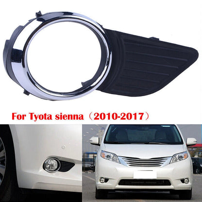 Right Chrome Trim Fog Light Grill Bumper Cover for Toyota Sienna XLE LE (2011-2017)