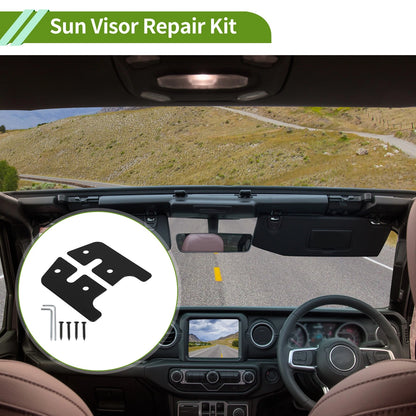 Sun Visor Repair Kit  Aluminum Alloy for Jeep Wrangler (2007-2018)