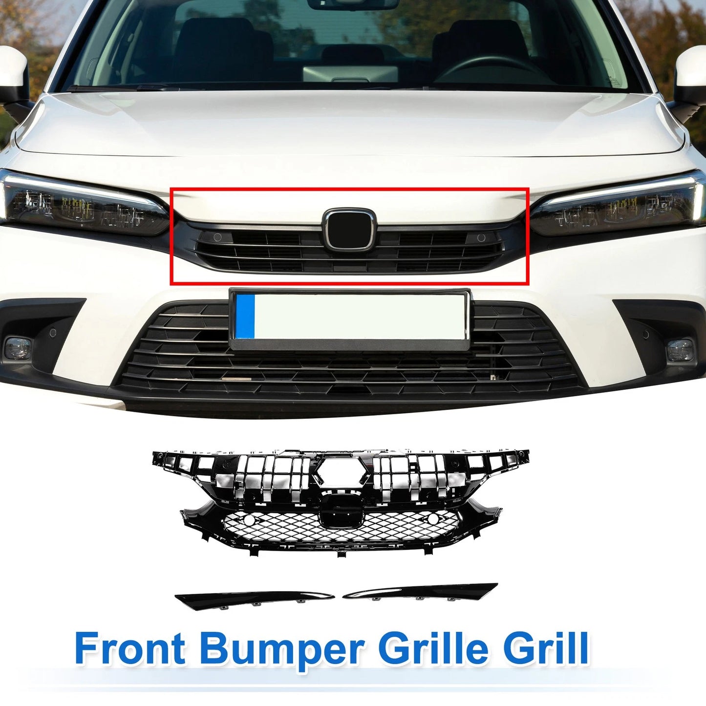 Front Hood Bumper Grille for Honda Civic Facelift (2016-2021)