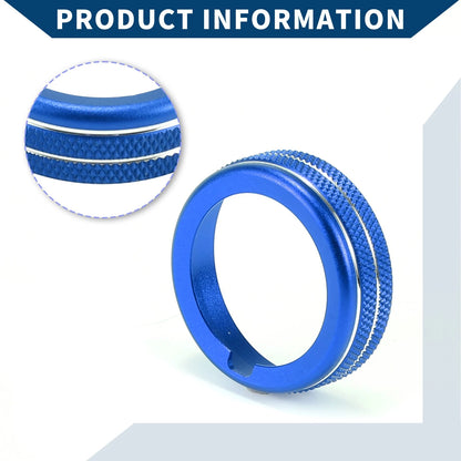 AC Climate Switch Knob Cover Ring for Ford Mustang (2015-2021) - 2 Pcs Blue