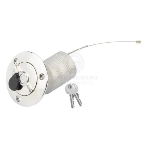 Deck Filler Blank 30° Angled 316 Stainless 50mm Lockable w/ 2 Keys